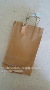 Gift bag complete with a personalised leather tag - stamped with the letter G!