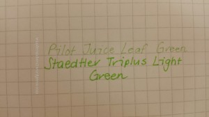 Staedtler Triplus Fineliner vs Pilot Juice (Green)